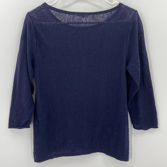 Eileen Fisher Women's Organic Linen Sweater, Semi-Sheer; Sz. S, Classic Preppy - Picture 2 of 9
